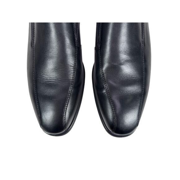 ECCO Queenstown Slip On Loafer Mens 13 13.5 EU 47 Black  ECCO‎ Queenstown Slip On Loafer Mens 13 13.5 EU 47 Black Leather Bike Toe